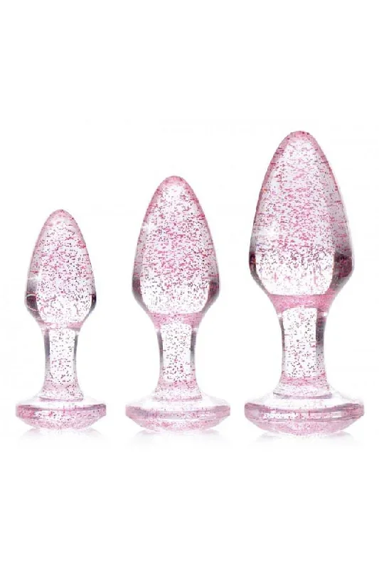 XR Brands - Booty Sparks - Glitter Gem Anal Plug Set - Pink