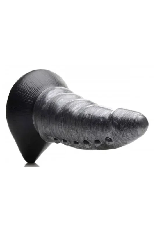 xr-brands-creature-cocks-beastly-tapered-bumpy-silicone-dildo-silver