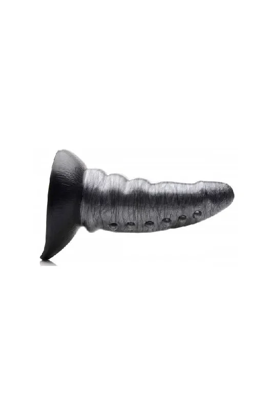 xr-brands-creature-cocks-beastly-tapered-bumpy-silicone-dildo-silver