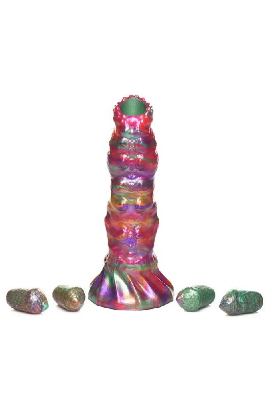 XR Brands - Creature Cocks - Larva Silicone Ovipositor Dildo With Eggs - Multicolour