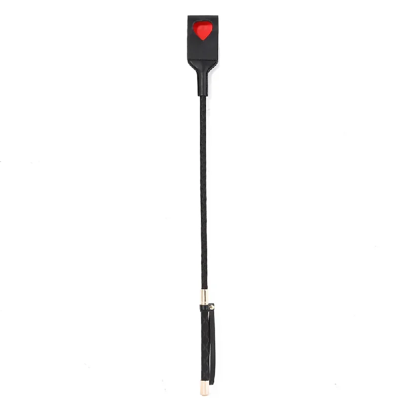 Yiwu Faux Leather Heart Cutout Riding Crop