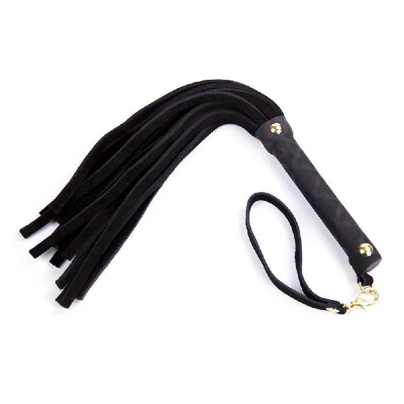 Yiwu Mini Black & Gold Suede Flogger