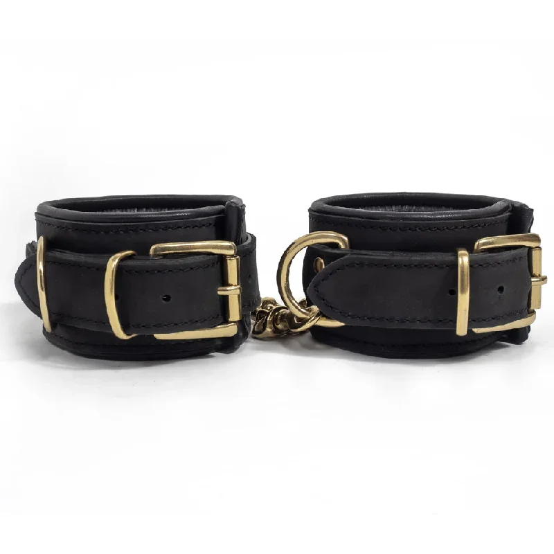 zorba-calfskin-lambskin-leather-wrist-cuffs-with-gold-chain