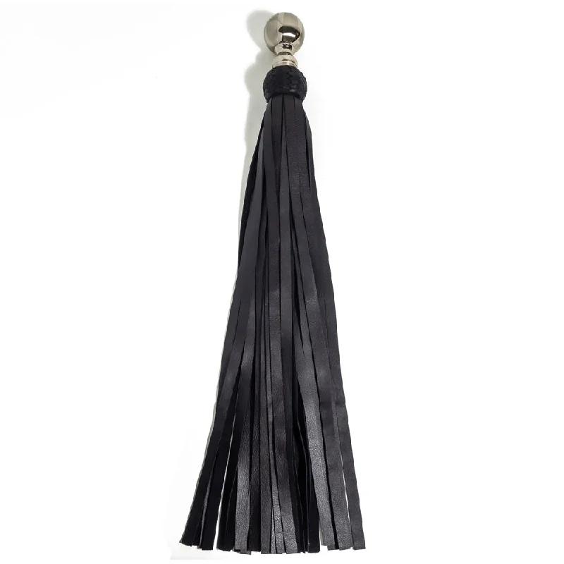 Zorba Leather Flogger With Round Metal Handle