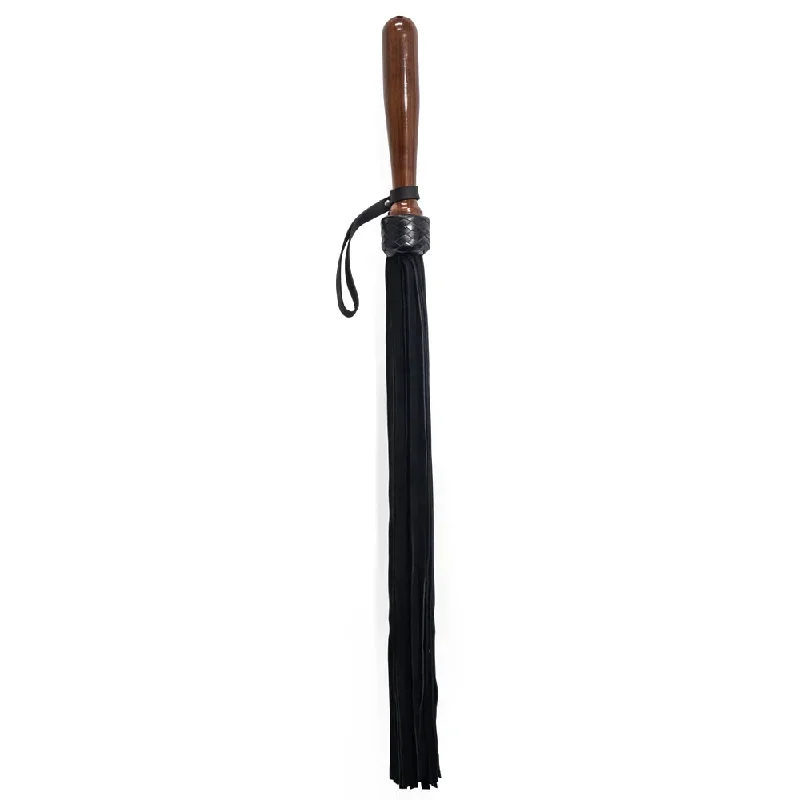 Zorba Suede Flogger With Polished Wooden Handle