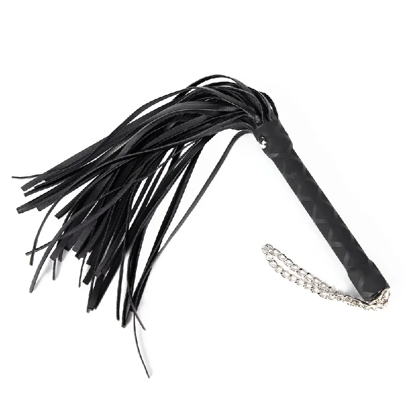 ZYL Faux Leather Flogger With Chain Finger Loop