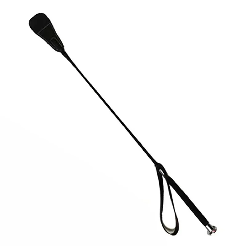 ZYL Faux Leather Riding Crop With Silver Tip Handle